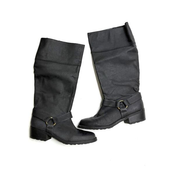 JustFab Shoes - JustFab Charcoal Moto Boots